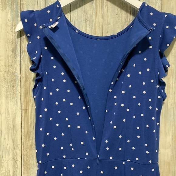 Gap | Blue polkadot ruffle hem and sleeve midi dress | Size small - Picture 8 of 10